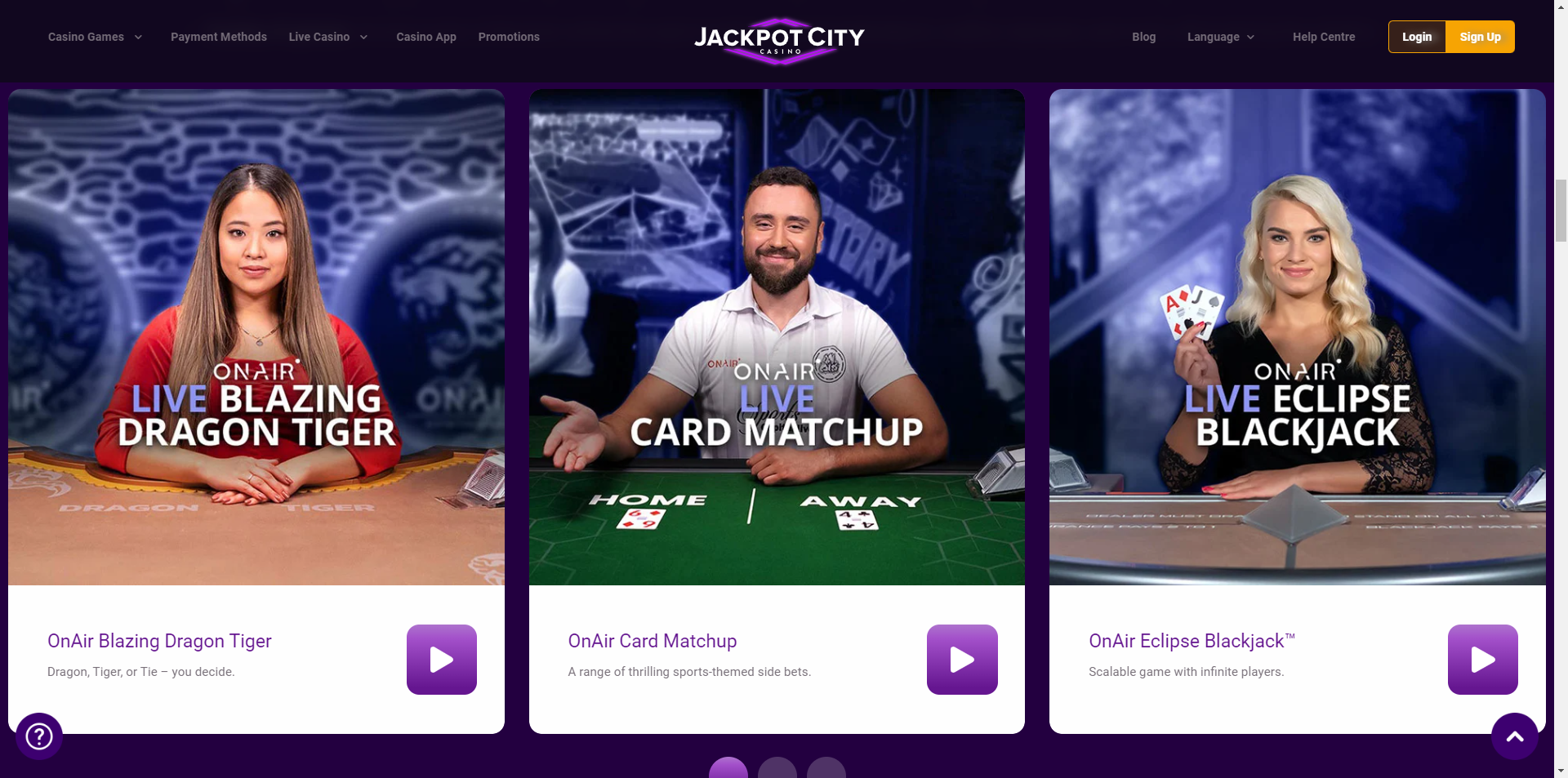 Technical schematic of Jackpot City login and game lobby interface flow
